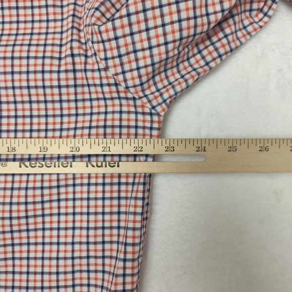 Eton Shirt Mens 16 41 Orange Blue Check Contemporary Fit Dress Button Up - Picture 10 of 12